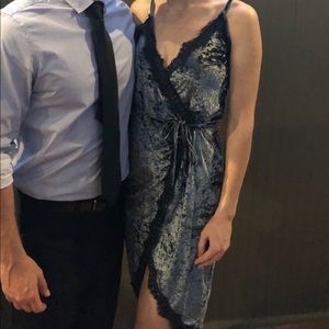 Velvet wrap dress